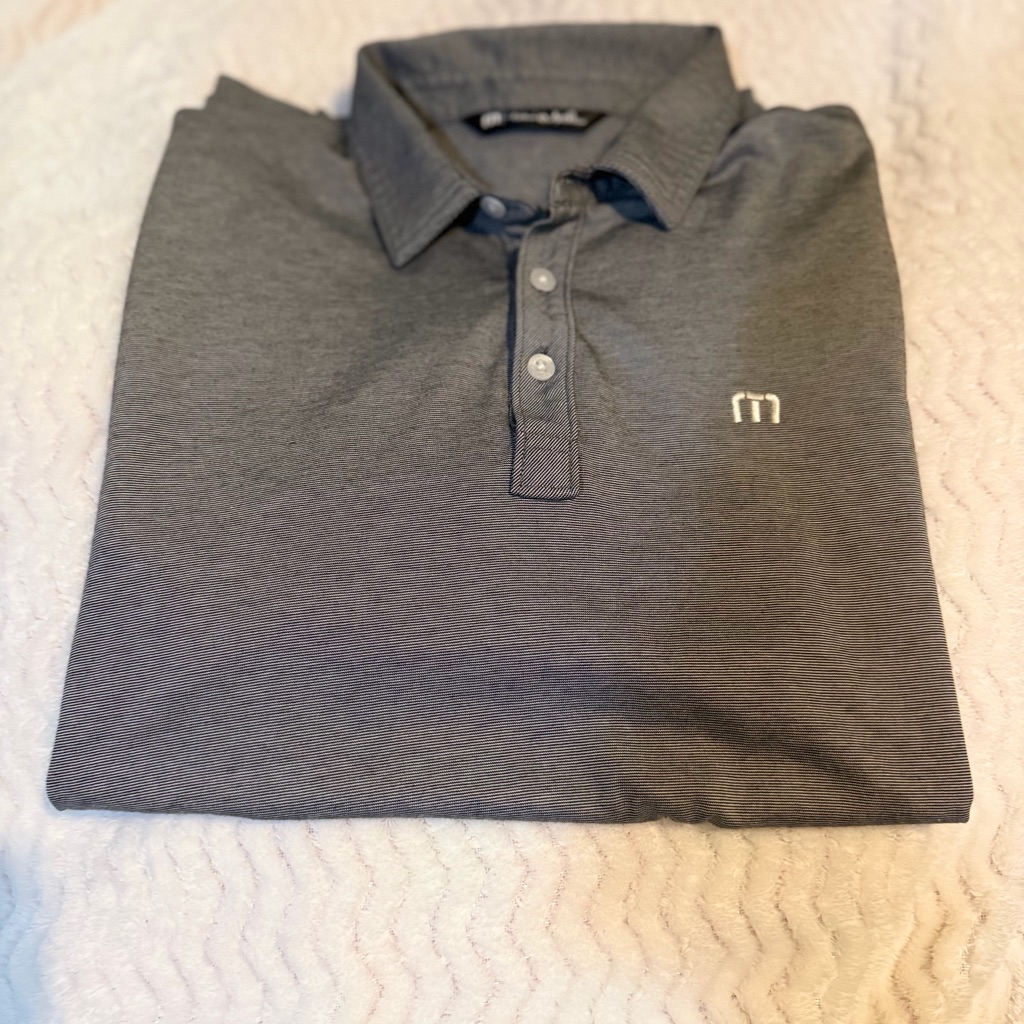 Travis Mathew Charcoal Gray Polo With Subtle Logo